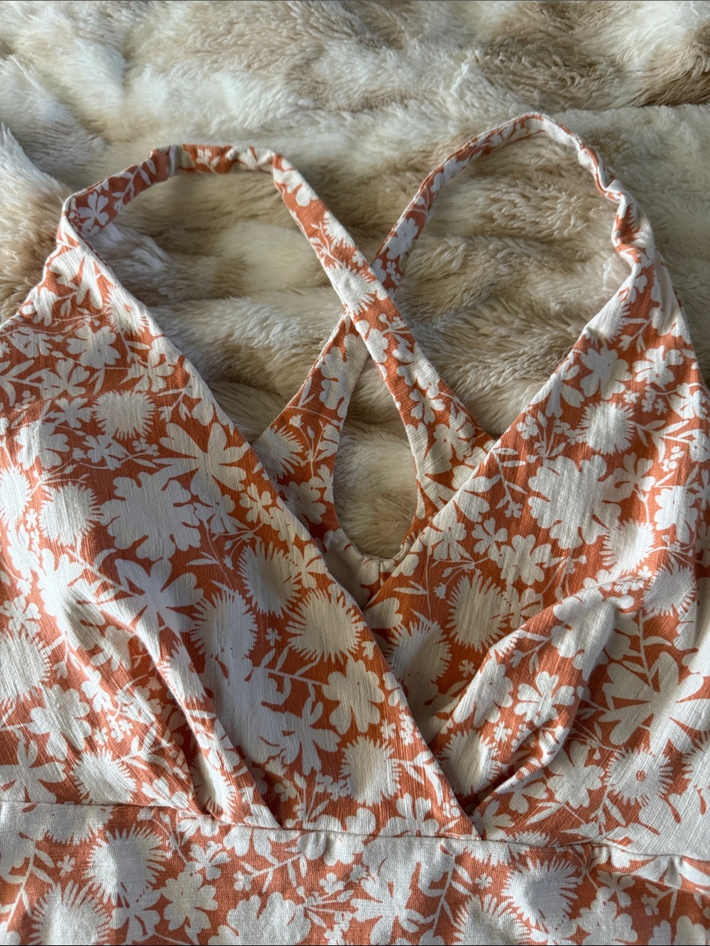 Patagonia Orange and White Floral Tank Top dress - Picture 8 of 8